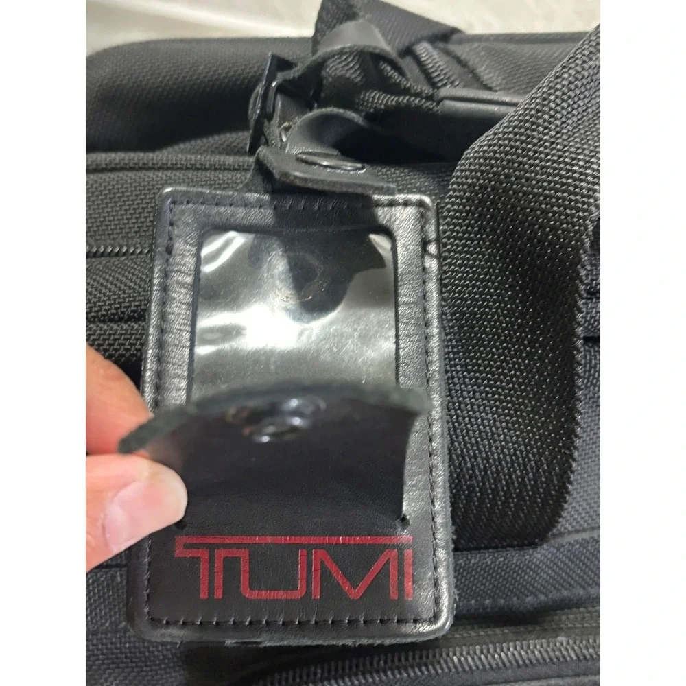 Tumi Alpha Deluxe Wheeled Briefcase Black Ballistic Nylon Laptop Bag 2207D3‎